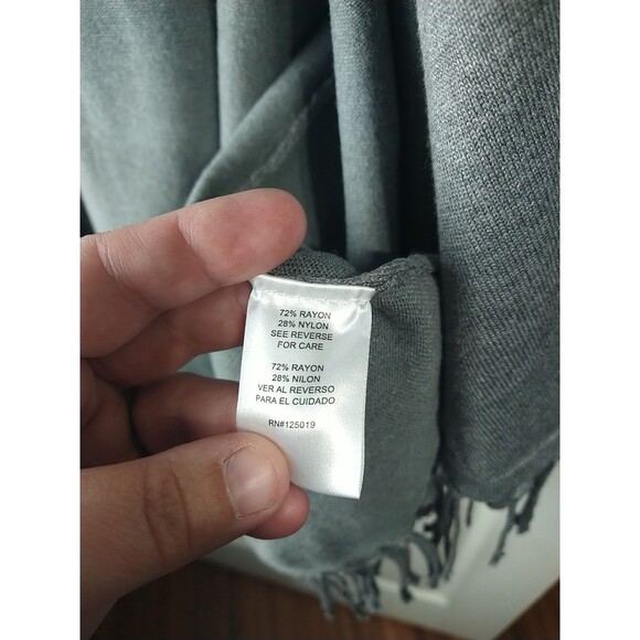 Joseph A. Grey Woman M Sweater Vest Shawl Fringe Open Front Office Casual - Picture 7 of 9